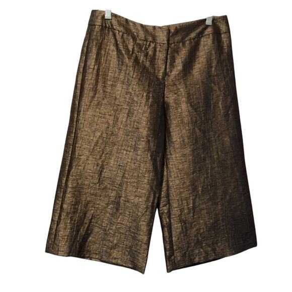 Cache Expresso Textured Crop Gaucho Pant New Poly Linen Blend Cropped NWT $118 - Picture 5 of 10